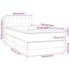 Boxspringbett mit Matratze & LED Creme 90x190 cm Stoff