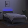 Boxspringbett mit Matratze & LED Hellgrau 90x190 cm Stoff