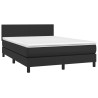 Boxspringbett mit Matratze & LED Schwarz 140x200 cm Kunstleder