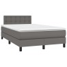 Boxspringbett mit Matratze & LED Grau 120x200 cm Kunstleder