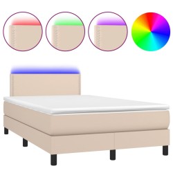 Boxspringbett mit Matratze & LED Cappuccino-Braun 120x200cm