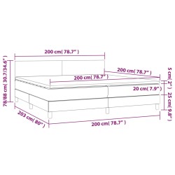 Boxspringbett mit Matratze & LED Weiß 200x200 cm Kunstleder