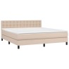 Boxspringbett mit Matratze & LED Cappuccino-Braun 160x200cm