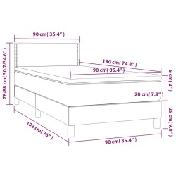 Boxspringbett mit Matratze & LED Dunkelblau 90x190 cm Samt