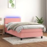 Boxspringbett mit Matratze & LED Rosa 90x190 cm Samt