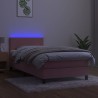 Boxspringbett mit Matratze & LED Rosa 90x190 cm Samt