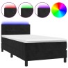 Boxspringbett mit Matratze & LED Schwarz 80x200 cm Samt