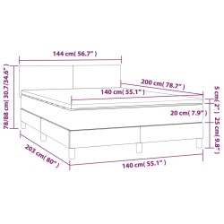 Boxspringbett mit Matratze & LED Dunkelgrün 140x200 cm Samt