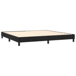 Boxspringbett mit Matratze & LED Schwarz 200x200 cm Samt