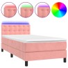 Boxspringbett mit Matratze & LED Rosa 90x190 cm Samt