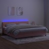 Boxspringbett mit Matratze & LED Rosa 200x200 cm Samt