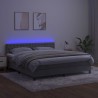 Boxspringbett mit Matratze & LED Hellgrau 160x200 cm Samt