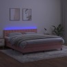 Boxspringbett mit Matratze & LED Rosa 180x200 cm Samt