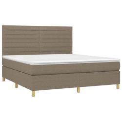 Boxspringbett mit Matratze & LED Taupe 160x200 cm Stoff