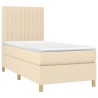 Boxspringbett mit Matratze & LED Creme 90x190 cm Stoff