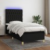 Boxspringbett mit Matratze & LED Schwarz 90x190 cm Stoff