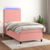 Boxspringbett mit Matratze & LED Rosa 80x200 cm Samt