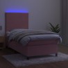 Boxspringbett mit Matratze & LED Rosa 80x200 cm Samt