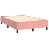 Boxspringbett mit Matratze & LED Rosa 120x200 cm Samt