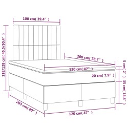 Boxspringbett mit Matratze & LED Rosa 120x200 cm Samt