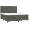 Boxspringbett mit Matratze & LED Dunkelgrau 160x200 cm Samt