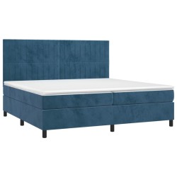 Boxspringbett mit Matratze & LED Dunkelblau 200x200 cm Samt