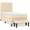 Boxspringbett mit Matratze Creme 90x200 cm Stoff