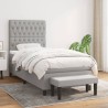 Boxspringbett mit Matratze Hellgrau 90x200 cm Stoff