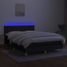 Boxspringbett mit Matratze & LED Schwarz 140x190 cm Stoff