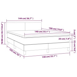 Boxspringbett mit Matratze & LED Schwarz 140x190 cm Stoff