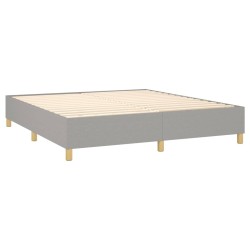 Boxspringbett mit Matratze Hellgrau 200x200 cm Stoff