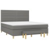 Boxspringbett mit Matratze Dunkelgrau 180x200 cm Stoff