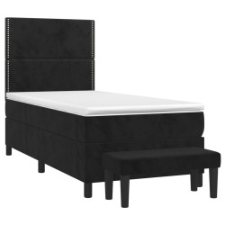 Boxspringbett mit Matratze Schwarz 80x200 cm Samt