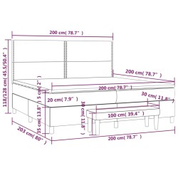 Boxspringbett mit Matratze Rosa 200x200 cm Samt