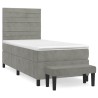 Boxspringbett mit Matratze Hellgrau 80x200 cm Samt