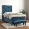 Boxspringbett mit Matratze Dunkelblau 90x190 cm Samt