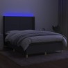 Boxspringbett mit Matratze & LED Dunkelgrau 140x190 cm Stoff