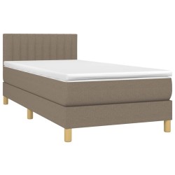 Boxspringbett mit Matratze & LED Taupe 90x200 cm Stoff