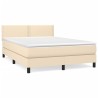 Boxspringbett mit Matratze Creme 140x190 cm Stoff