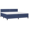 Boxspringbett mit Matratze Blau 200x200 cm Stoff