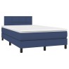 Boxspringbett mit Matratze Blau 120x200 cm Stoff