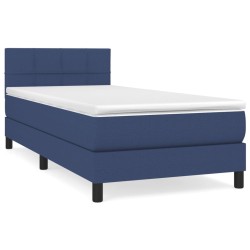 Boxspringbett mit Matratze Blau 100x200 cm Stoff