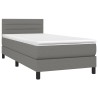 Boxspringbett mit Matratze Dunkelgrau 90x190 cm Stoff