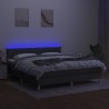 Boxspringbett mit Matratze & LED Dunkelgrau 180x200 cm Stoff