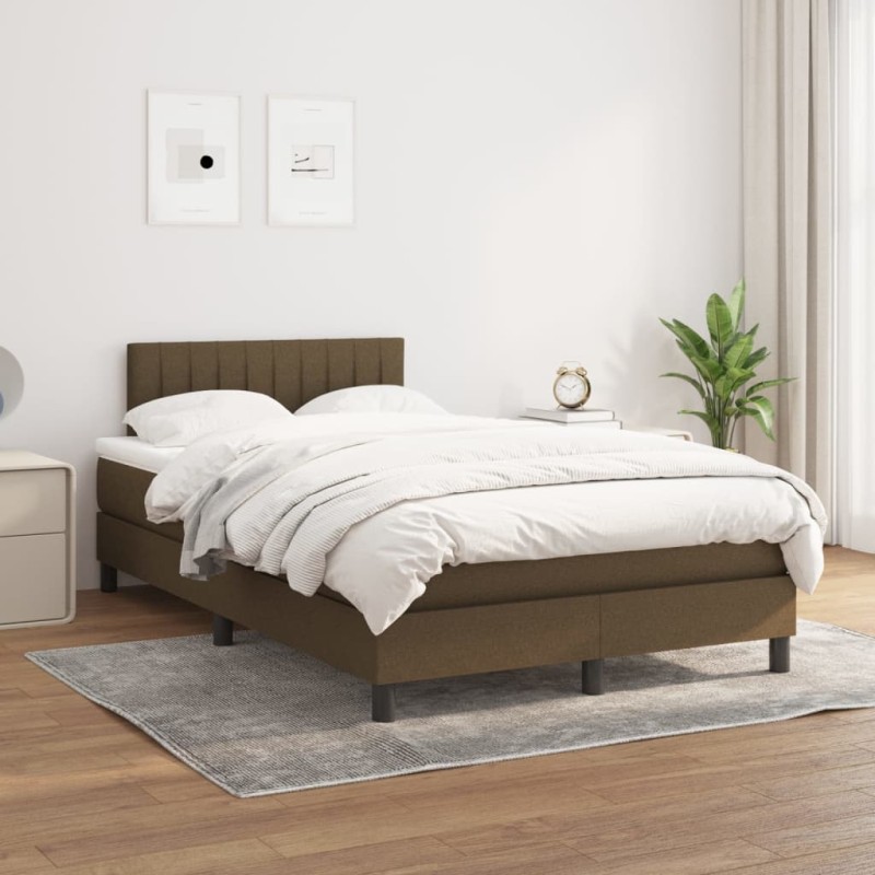 Boxspringbett mit Matratze Dunkelbraun 120x200 cm Stoff