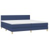 Boxspringbett mit Matratze Blau 200x200 cm Stoff