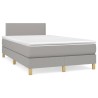 Boxspringbett mit Matratze Hellgrau 120x200 cm Stoff