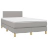 Boxspringbett mit Matratze Hellgrau 120x200 cm Stoff