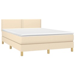 Boxspringbett mit Matratze Creme 140x200 cm Stoff