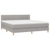 Boxspringbett mit Matratze Hellgrau 180x200 cm Stoff